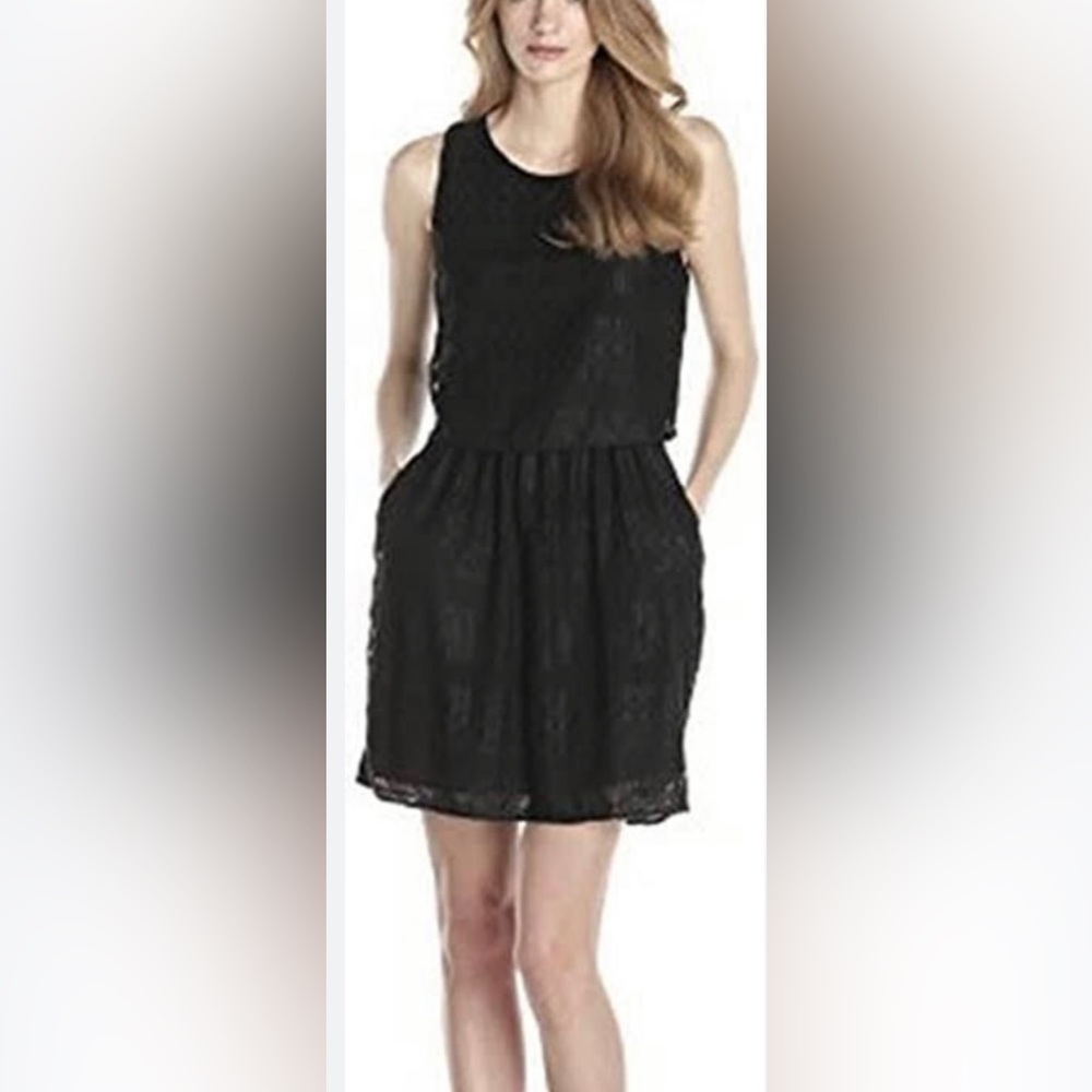 Lucky Brand Black Lace Sleeveless Mini Dress
